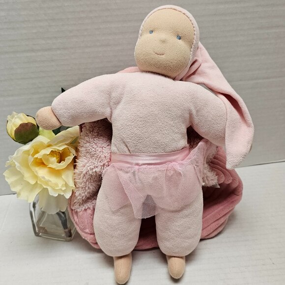 Kathe Kruse Nicki Baby Doll Pink Terry Cloth Plush Popatu Backpack Germany - Picture 1 of 15